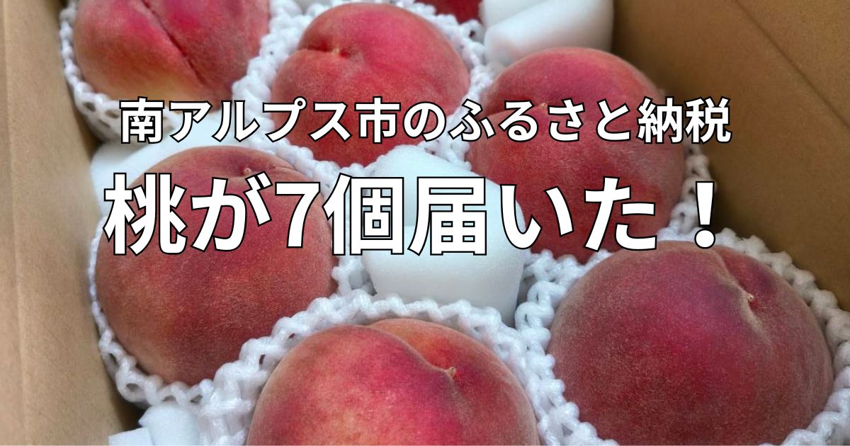 南アルプス市のふるさと納税で届いた8個の桃